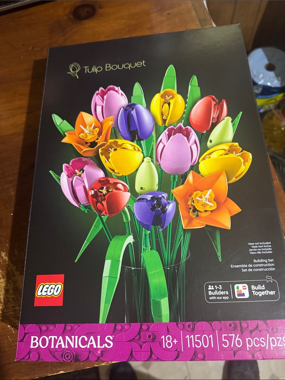 Lego Tulip Bouquet in Red, Pink, Purple, Yellow, Orange, Green, Cream